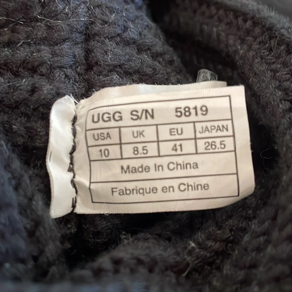 UGG Black Knit Winter Boots - Picture 7 of 8
